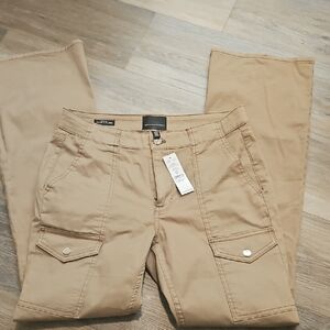 White House Black Market Beige Skinny Flare Pants